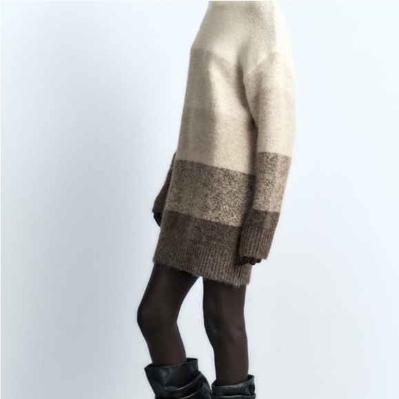 Zara Oversized Long Sweater Tunic Cream Size XS - Picture 11 of 14